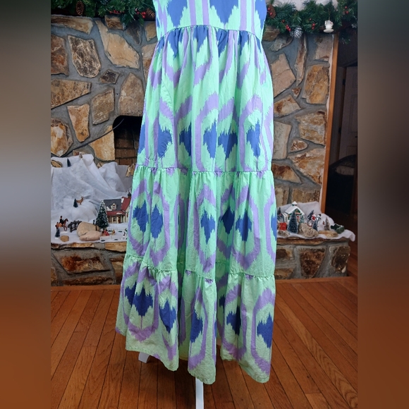 Oliphant One-Shoulder Odisha In Multi Green/Blue/ Purple Maxi Dress Medium EUC - Picture 9 of 14